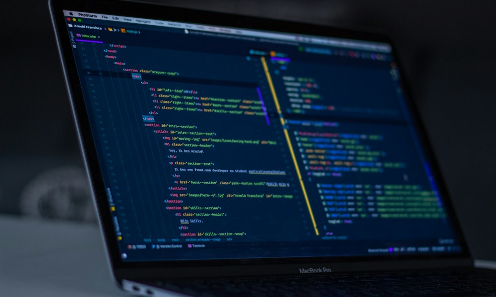 Front-end application code on a screen, representing engineering for faster digital experiences